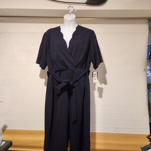 Sandra Darren Elegant Dark Blue Jumpsuit